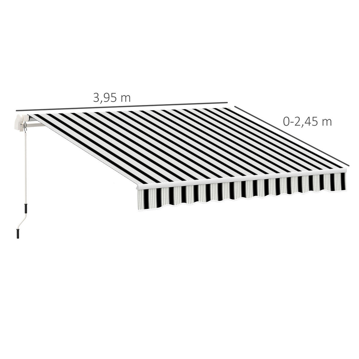 Gelenkmarkise weiß B/L: ca. 245x395 cm Gelenkmarkise - blau/weiß (245,00/395,00cm) - Outsunny