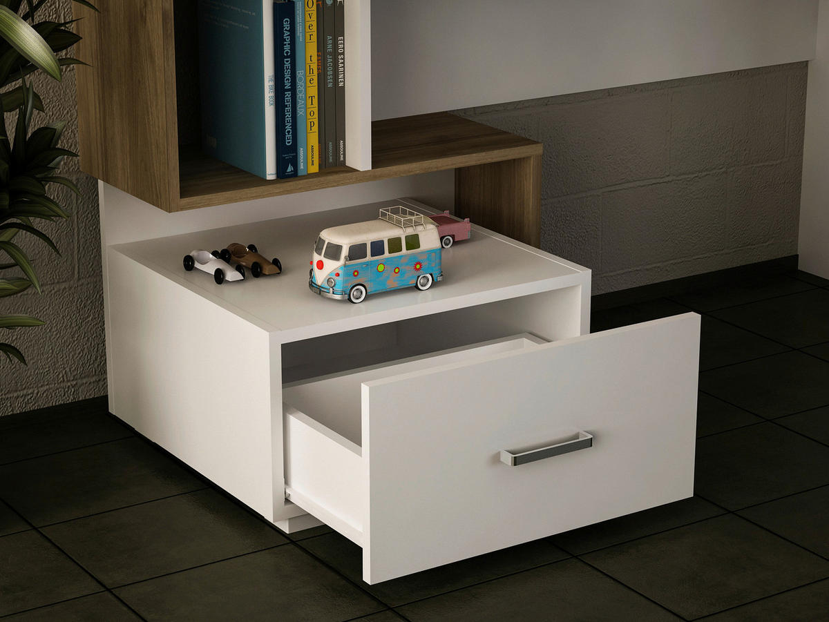 Schreibtisch Bloom weiß walnuss Nachbildung B/H/T: ca. 120x73x60 cm Bloom - weiß/walnuss (120,00/73,00/60,00cm) - moebel17
