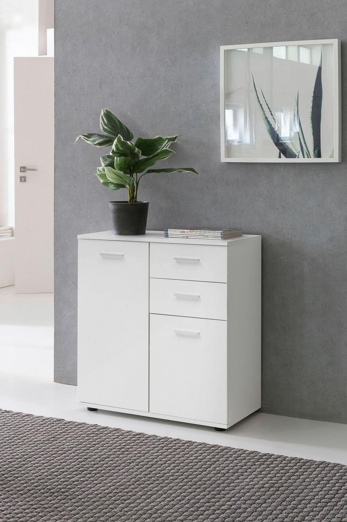 Sideboard weiß B/H/T: ca. 71x78x35,5 cm Sideboard - weiß (71,00/78,00/35,50cm) - Wohnling