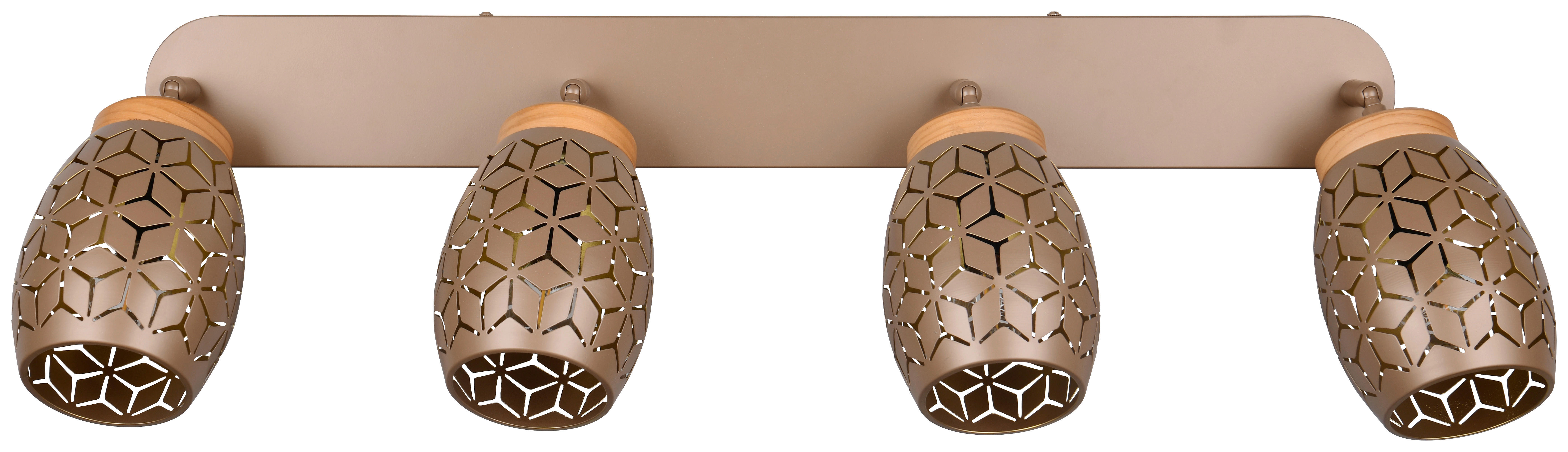 Reality Leuchten Spots kaffee gold Metall B/H/L: ca. 74x27x12 cm E14 4 Brennstellen Spot_Bidar 4 - gold/kaffee (12,00/74,00/27,00cm) - Reality Leuchten