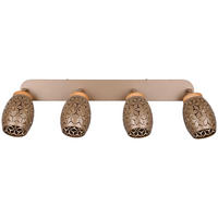 Reality Leuchten Spots kaffee gold Metall B/H/L: ca. 74x27x12 cm E14 4 Brennstellen Spot_Bidar 4 - gold/kaffee (12,00/74,00/27,00cm) - Reality Leuchten