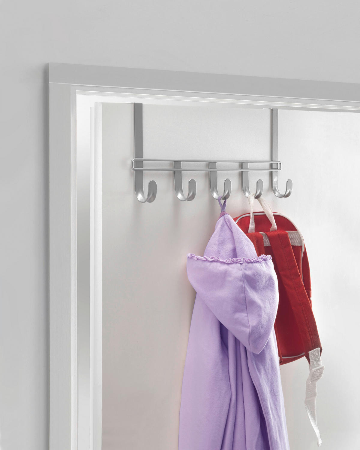 Metaltex Türgarderobe silber Metall L: ca. 38 cm Türgarderobe_5_Haken - silber (38,00cm) - Metaltex