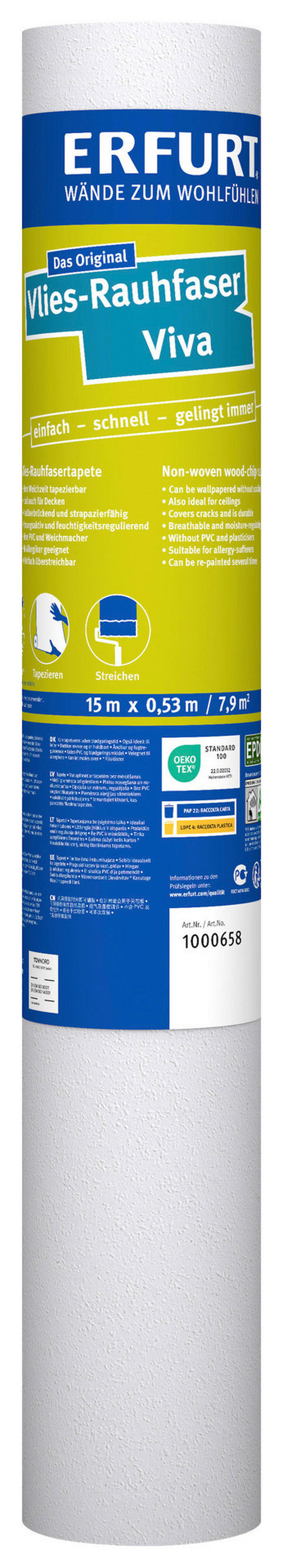 Erfurt Rauhfaser Viva weiß B/L: ca. 53x1500 cm Viva - weiß (53,00/1500,00cm) - Erfurt