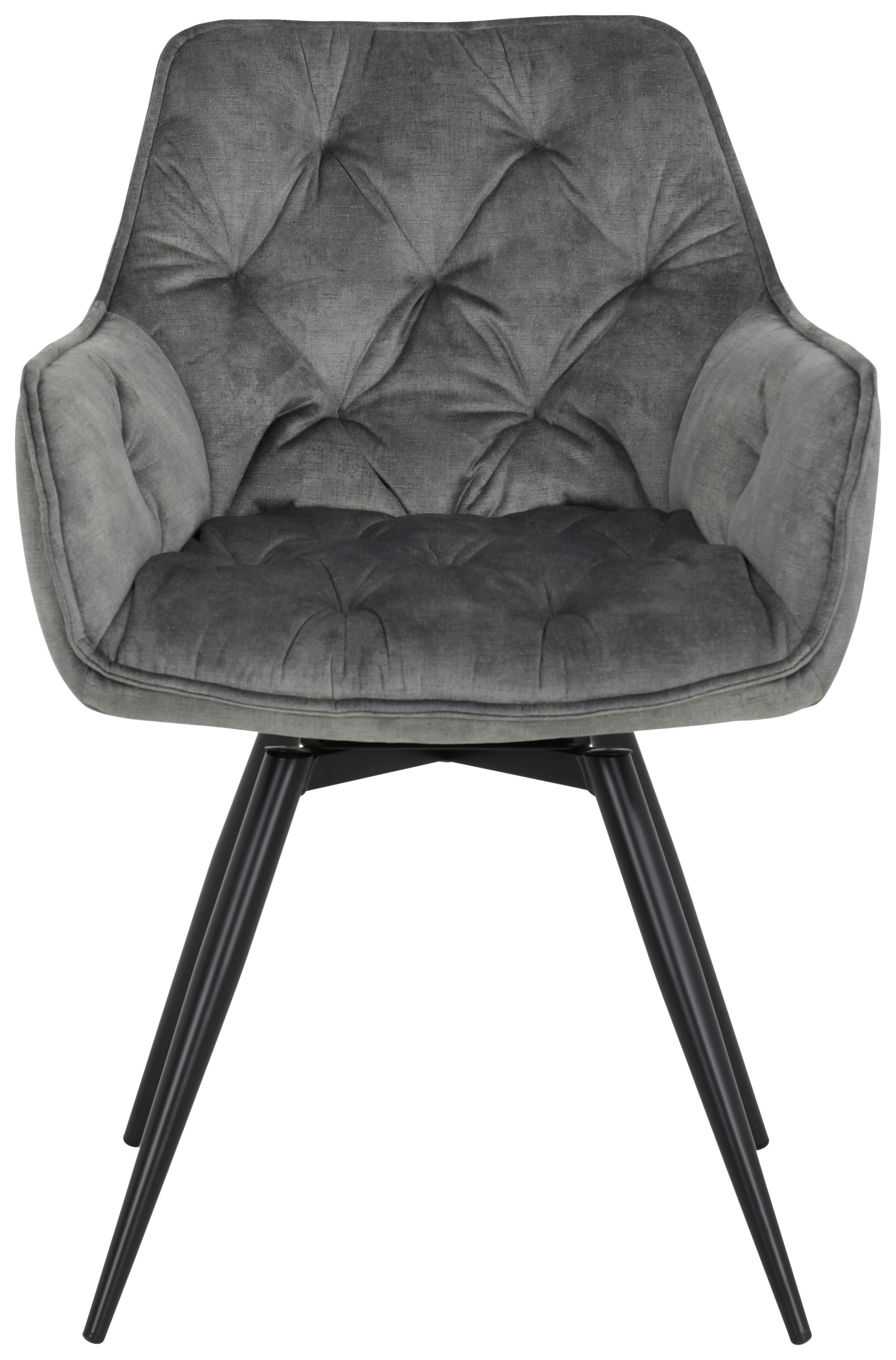 Hela Sessel FLORENTINA S grau Velourstoff B/H/T: ca. 56x82x63 cm FLORENTINA S - schwarz/grau (56,00/82,00/63,00cm) - Hela