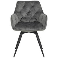 Hela Sessel FLORENTINA S grau Velourstoff B/H/T: ca. 56x82x63 cm FLORENTINA S - schwarz/grau (56,00/82,00/63,00cm) - Hela
