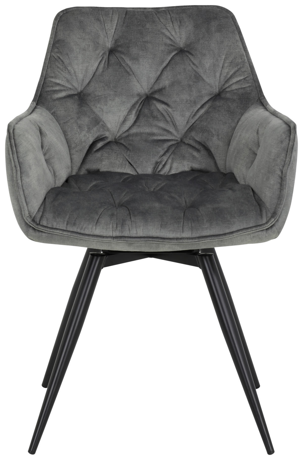 Hela Sessel FLORENTINA S grau Velourstoff B/H/T: ca. 56x82x63 cm FLORENTINA S - schwarz/grau (56,00/82,00/63,00cm) - Hela