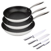 BERGNER Pfannenset BASTER schwarz Edelstahl BASTER - schwarz/silber - BERGNER