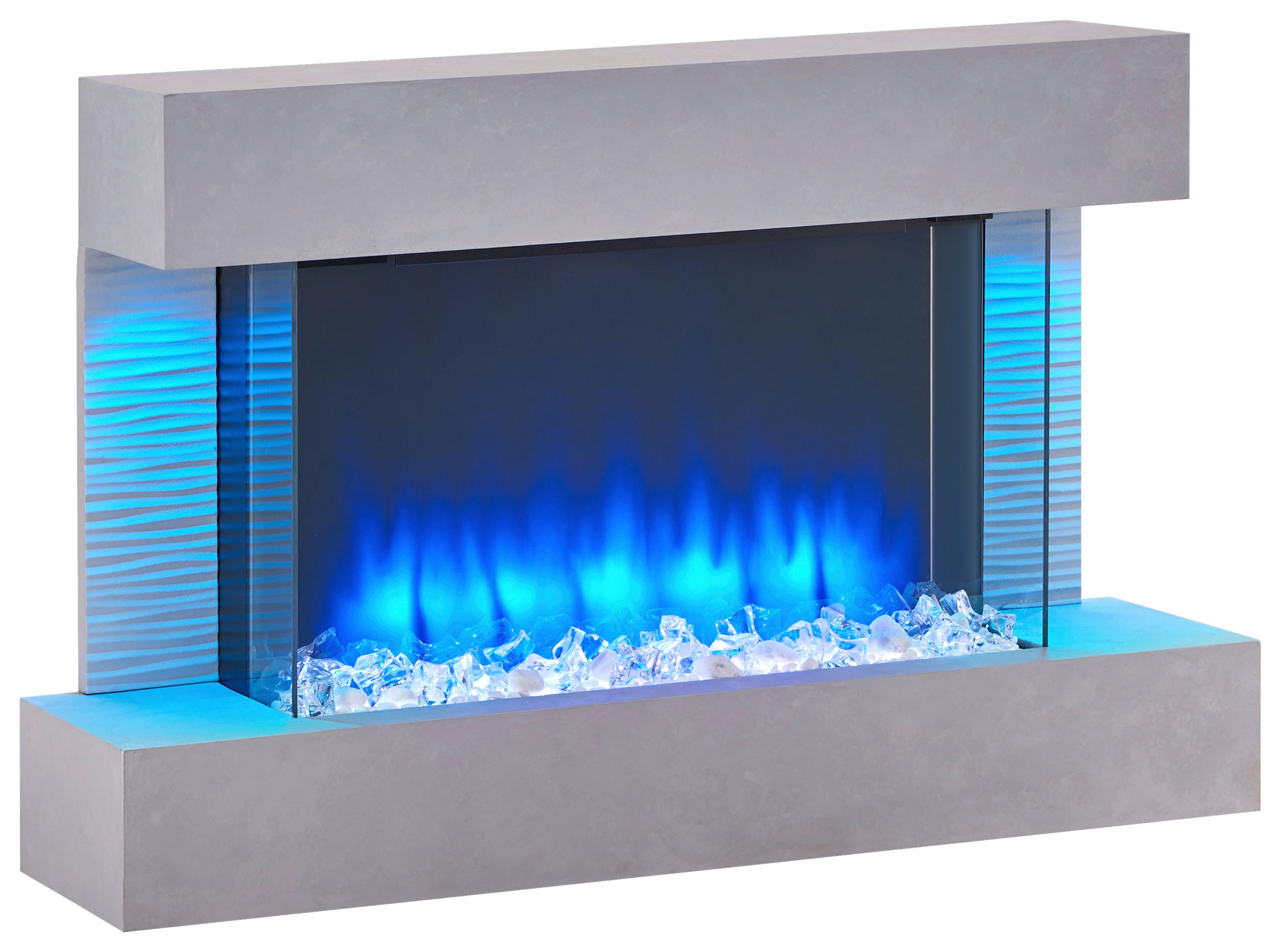 Balderia Wandkamin Elektrischer-Kamin Aidan grau MDF B/H/T: ca. 623x100x24 cm Elekt.-Kamin Aidan EF279A-MT279C-CG - grau (623,00/100,00/24,00cm) - Balderia