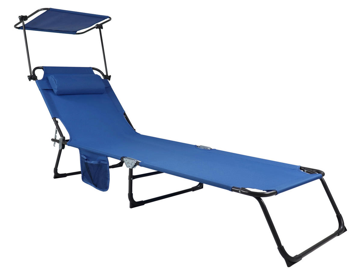 VCM Sonnenliege Bindox blau Stahl B/H/L: ca. 55x24x185 cm Bindox - blau (185,00/55,00/24,00cm) - VCM