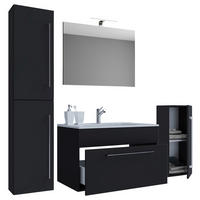 Waschplatz 5tlg-Badinos schwarz B/H/T: ca. 60x50x46 cm 5tlg-Badinos - schwarz (60,00/50,00/46,00cm) - VCM Möbel