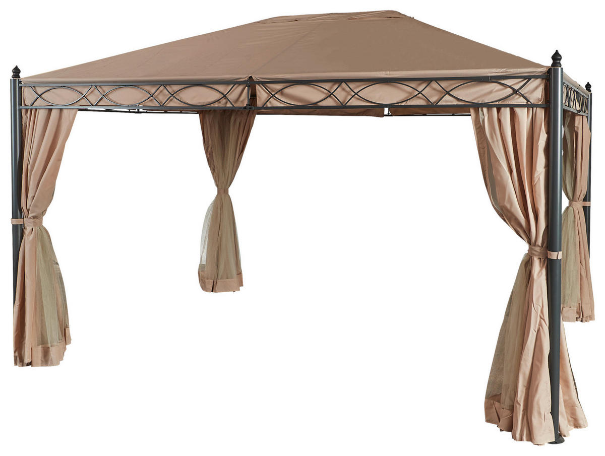 Grasekamp Pavillon Rom beige Stahl B/H/L: ca. 300x270x400 cm Rom - beige (400,00/300,00/270,00cm) - Grasekamp