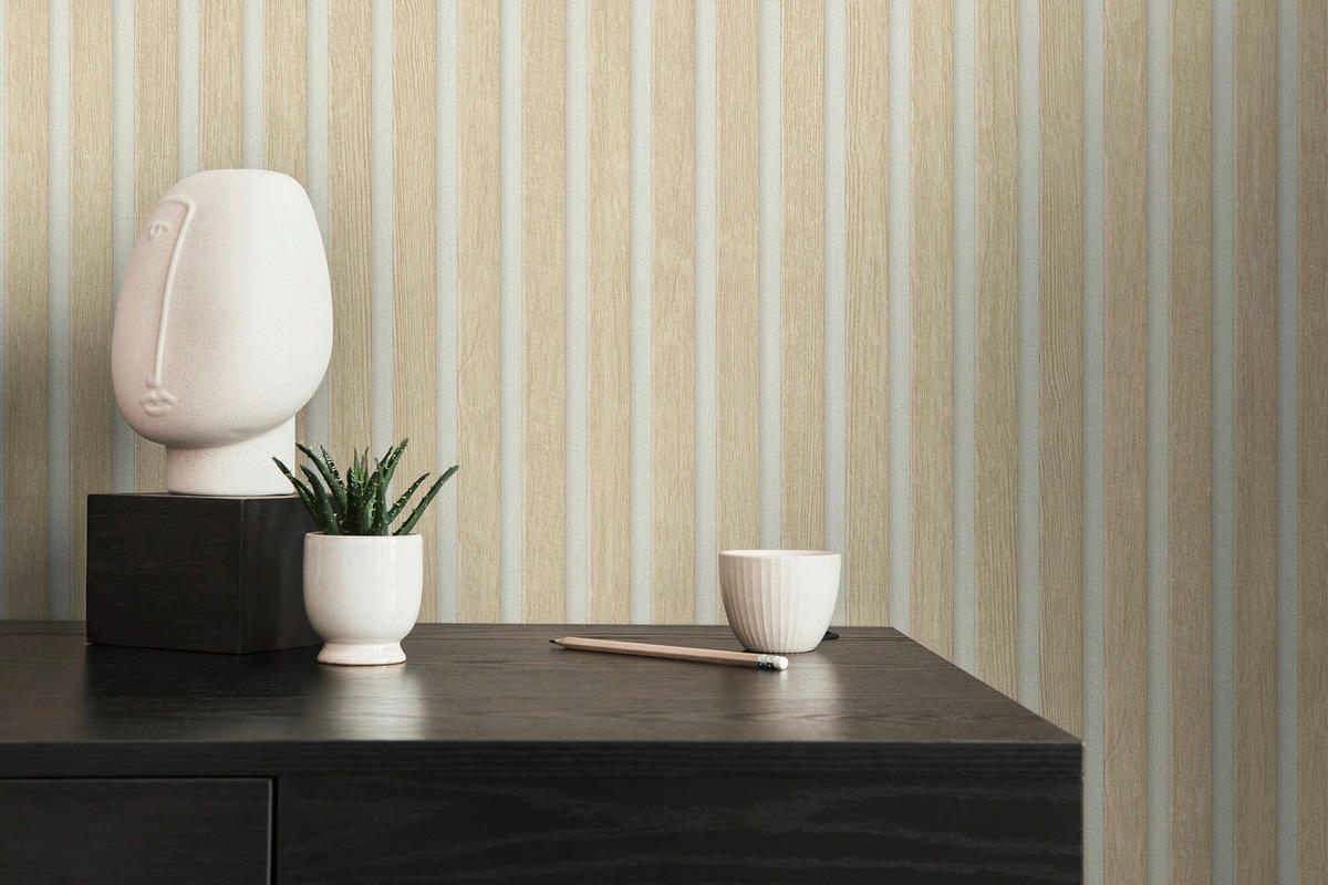 A.S.Creation Vliestapete beige weiß B/H/D: ca. 53x1005x8,5 cm Vliestapete - beige/weiß (8,50/1005,00cm) - A.S.Creation