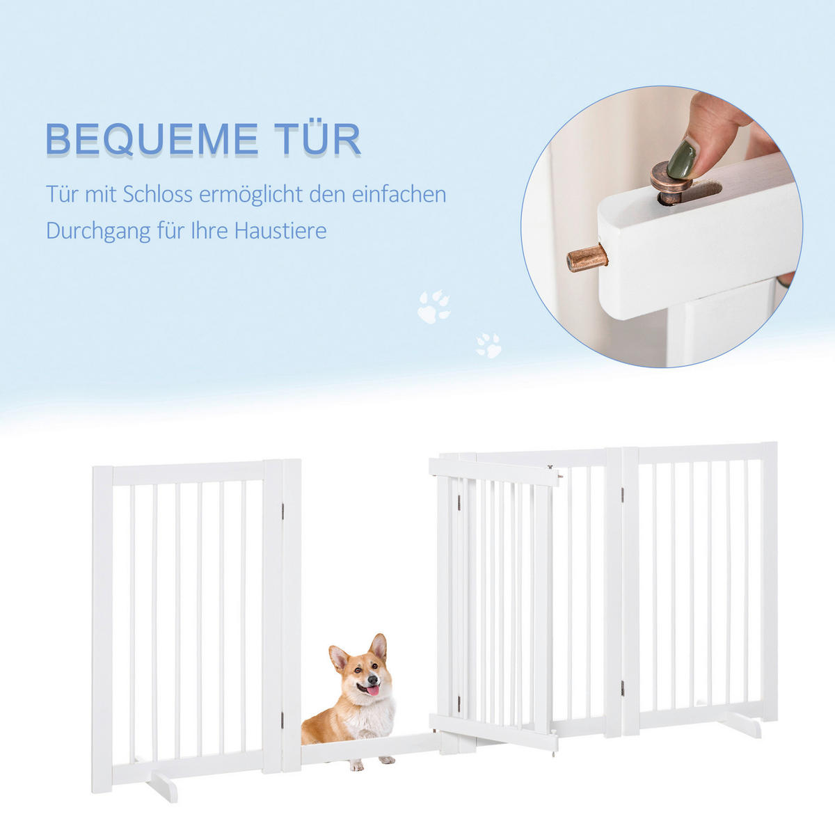 PawHut Türschutzgitter Türschutzgitter - (220,00/36,00/91,00cm) - PawHut