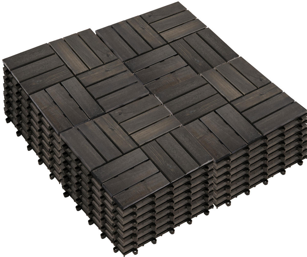 Terrassenfliese Akazie, 9 Stück im Paket anthrazit B/L: ca. 30x30 cm Akazie, 9 Stück im Paket - anthrazit (30,00/30,00/2,40cm)