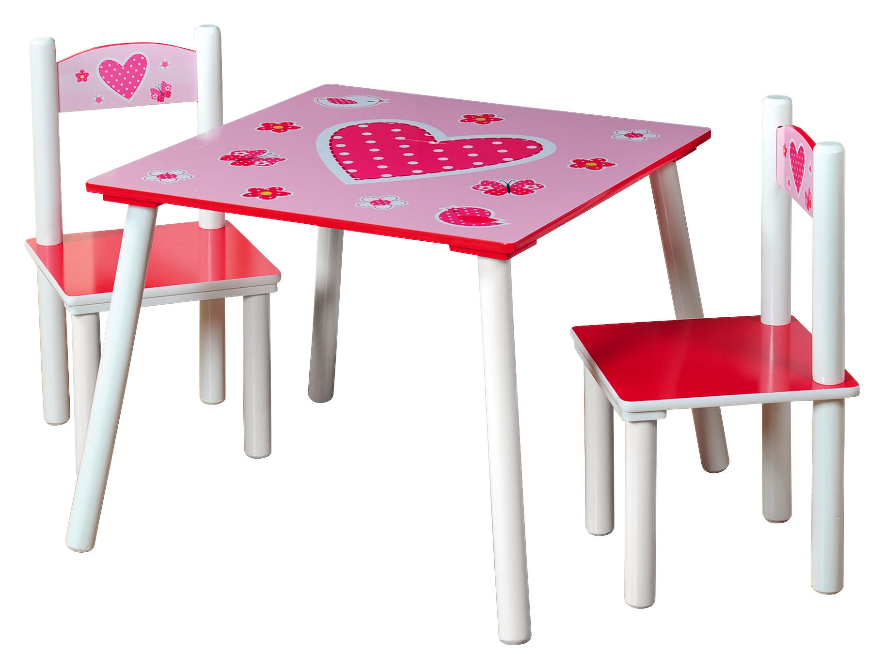 Kesper Kindertisch Mit Zwei Stühlen Multicolor Spanplatte Kindertisch_mit_2_stühlen - weiß/multicolor