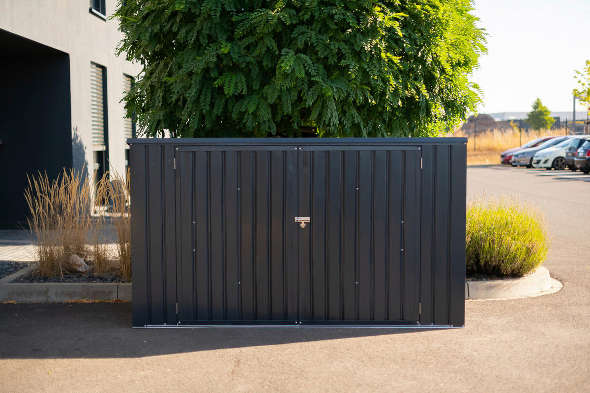 Westmann Mülltonnenbox 7x3 dunkelgrau B/H/L: ca. 235x131x100 cm 7x3 - dunkelgrau (100,00/235,00/131,00cm) - Westmann