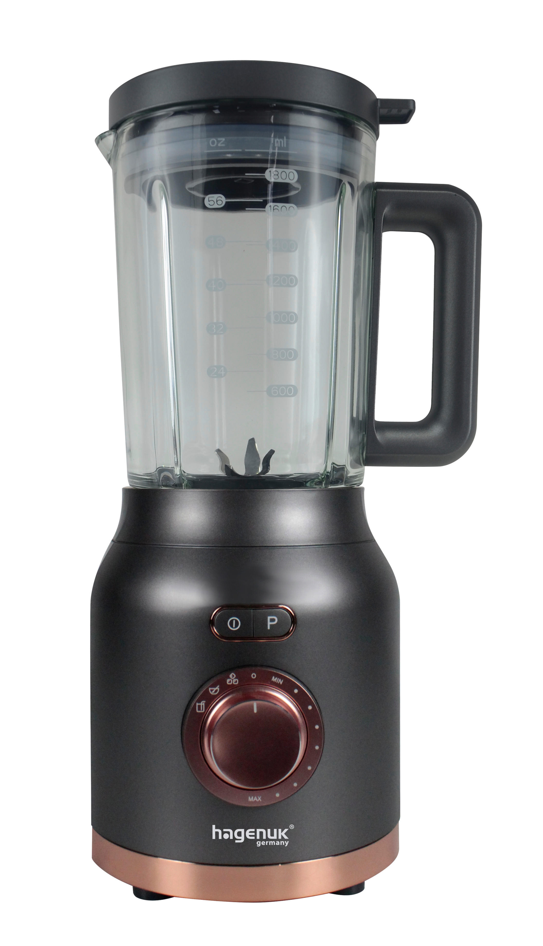 Hagenuk Standmixer BL-1200G schwarz roségold Kunststoff Glas B/H/T: ca. 22x42x21 cm