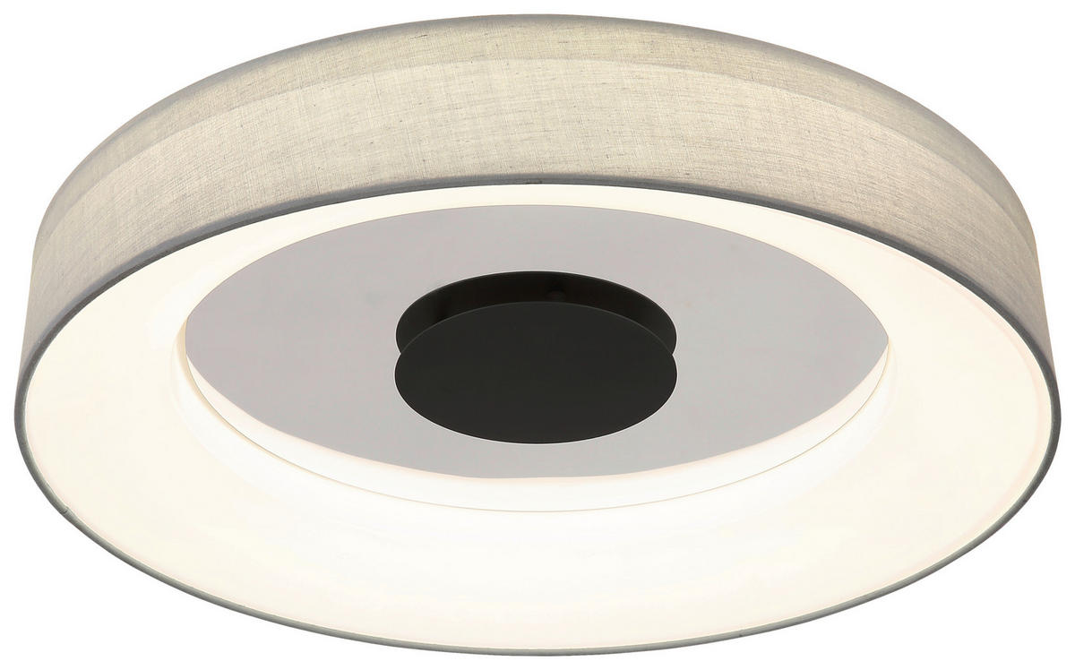 GLOBO LED-Deckenleuchte 48372-30 mattschwarz weiß grau Metall Textil H/D: ca. 9,8x46,8 cm TERPSA - weiß/mattschwarz (46,80/9,80cm) - GLOBO
