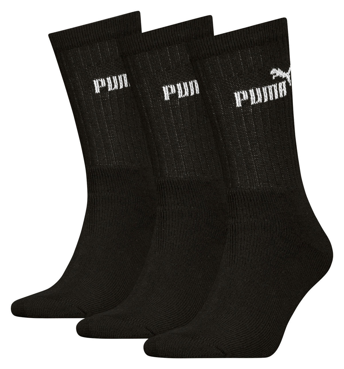 Damen & Herren-Socken Puma schwarz 3 Packstücke Größe 39-42 Puma - schwarz - Puma