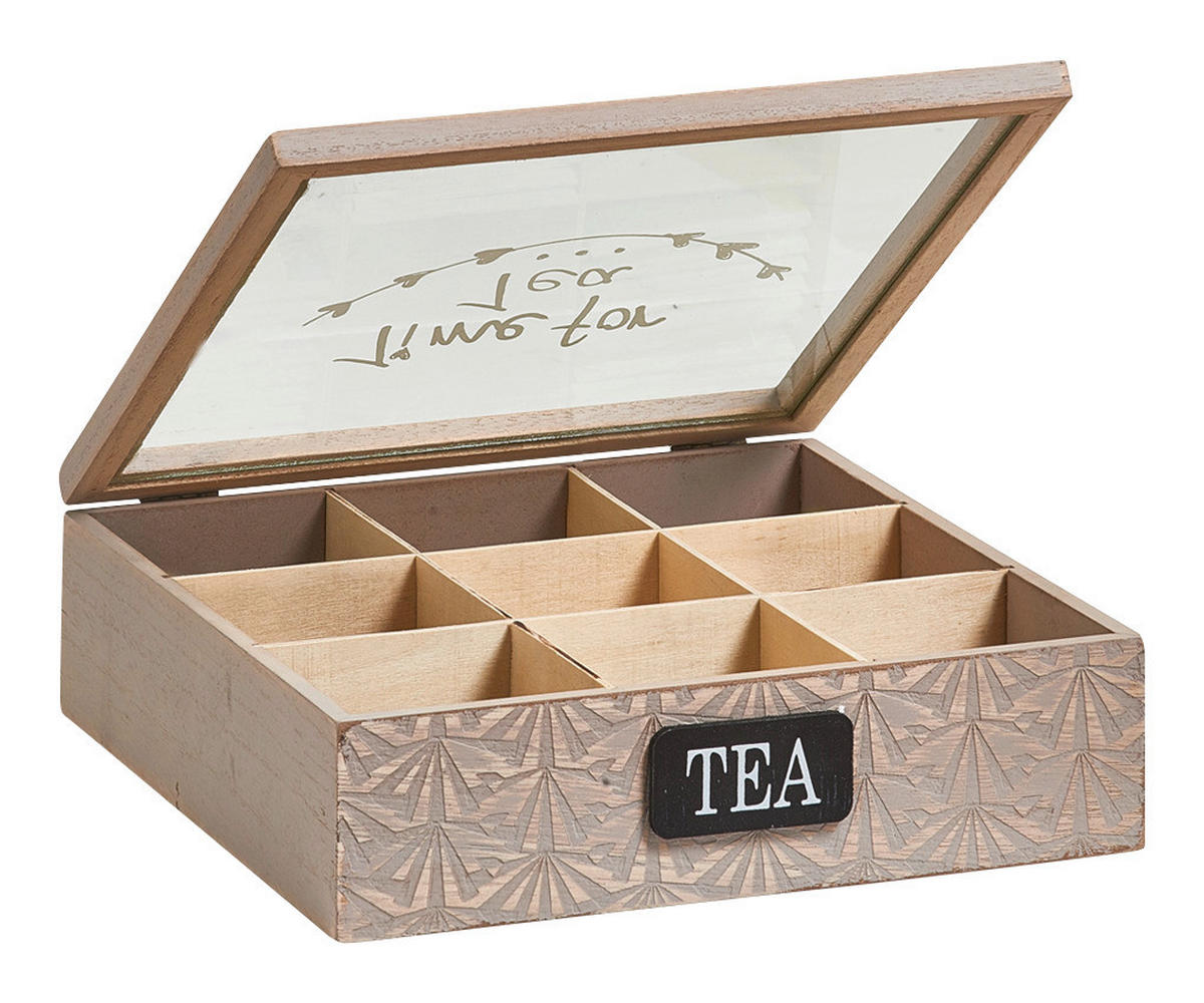 Zeller Teebeutelbox natur Holz B/H/L: ca. 24x8x24 cm Teebeutelbox - natur (24,00/24,00/8,00cm) - Zeller