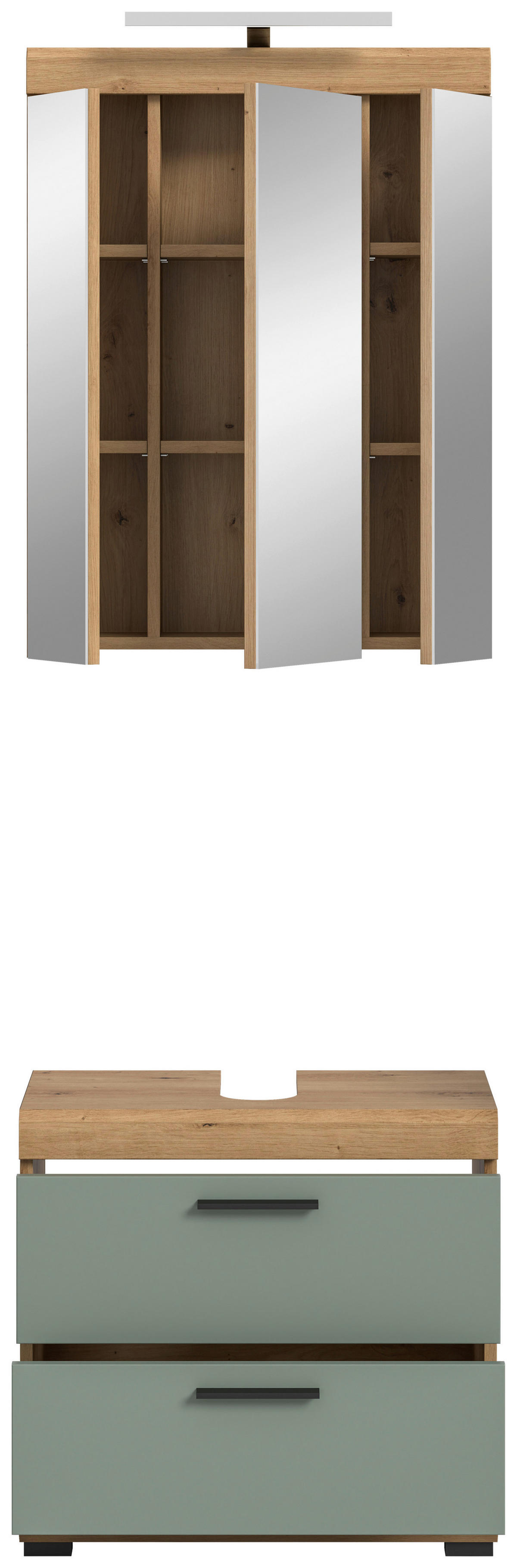 Badezimmer-Set Scout Eiche Artisan Nachbildung salbei Nachbildung B/H/T: ca. 60x191x37 cm Scout - Eiche/salbei (60,00/191,00/37,00cm) - xonox.home