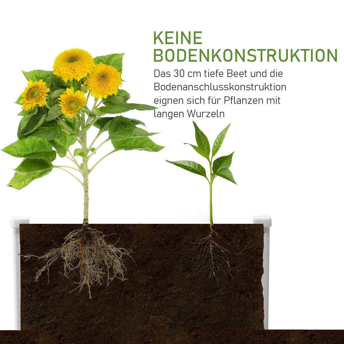 Outsunny Hochbeet grau B/H/L: ca. 60x30x60 cm Hochbeet - grau (60,00/60,00/30,00cm) - Outsunny