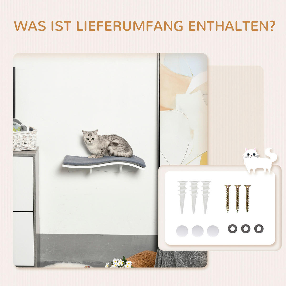 PawHut Katzenbett Katzenbett - (28,00/28,00/12,00cm) - PawHut