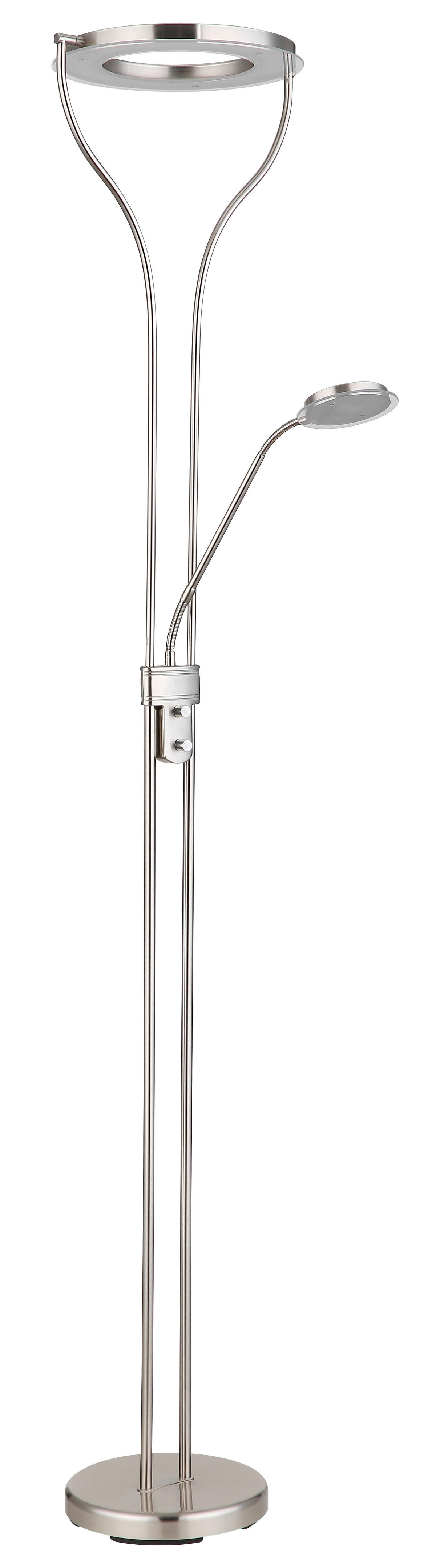 GLOBO LED-Deckenfluter Chrom Metall Kunststoff B/H/T: ca. 35x194x30 cm 2 Brennstellen EBRO - Chrom (35,00/194,00/30,00cm) - GLOBO