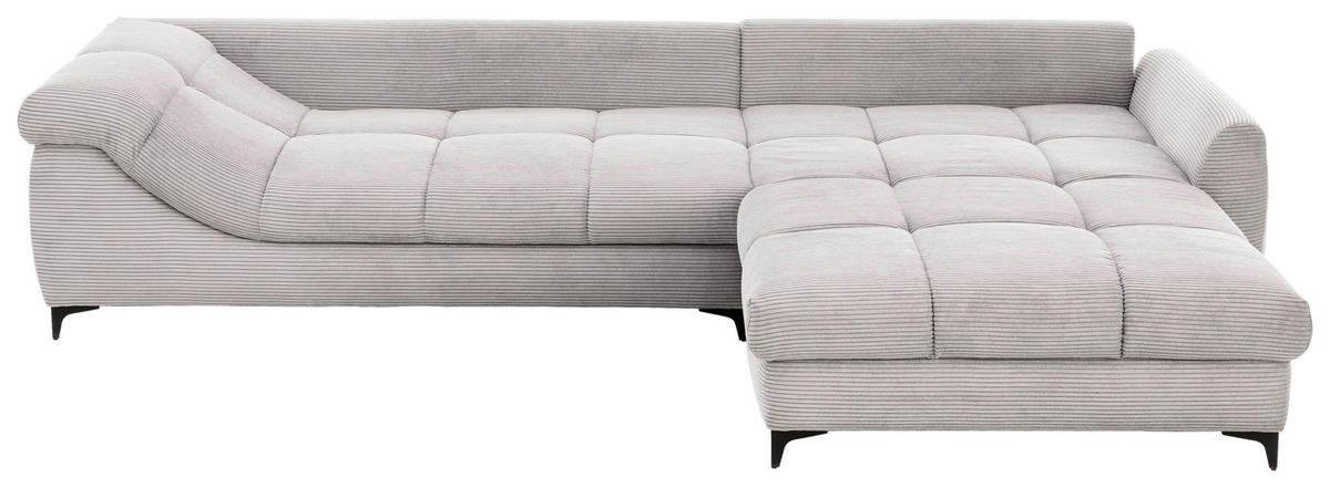 Polsterecke Ronaldo grau Microfaser B/H/T: ca. 332x96x227 cm Ronaldo - natur/schwarz (332,00/96,00/227,00cm)