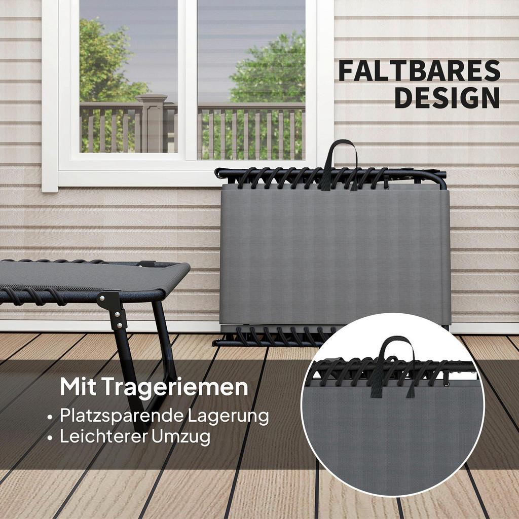 Thumbnail - Outsunny Sonnenliege dunkelgrau Stahl B/H/L: ca. 68x36x189 cm