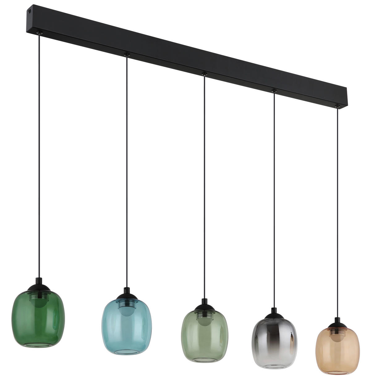 GLOBO LED-Pendelleuchte MINARA 31470508 bunt schwarz Metall Glas Kunststoff B/H/L: ca. 102x150x12 cm 1.0 Brennstellen MINARA - bunt/schwarz (12,00/102,00/150,00cm) - GLOBO