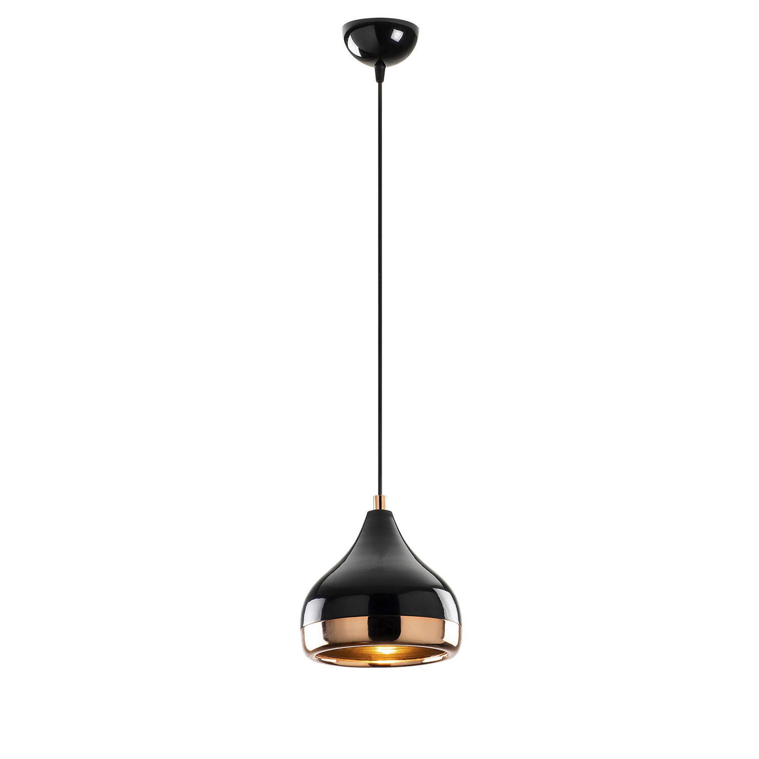 Opviq Pendelleuchte Yildo schwarz Kupfer Eisen B/H/T/L/D: ca. 17x112x17x17x17 cm E27 1 Brennstellen Yildo - schwarz/Kupfer (17,00/17,00/112,00cm) - Opviq