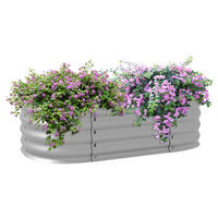 Outsunny Hochbeet silber Metall B/H/L: ca. 62x30x105 cm Hochbeet - silber (105,00/62,00/30,00cm) - Outsunny
