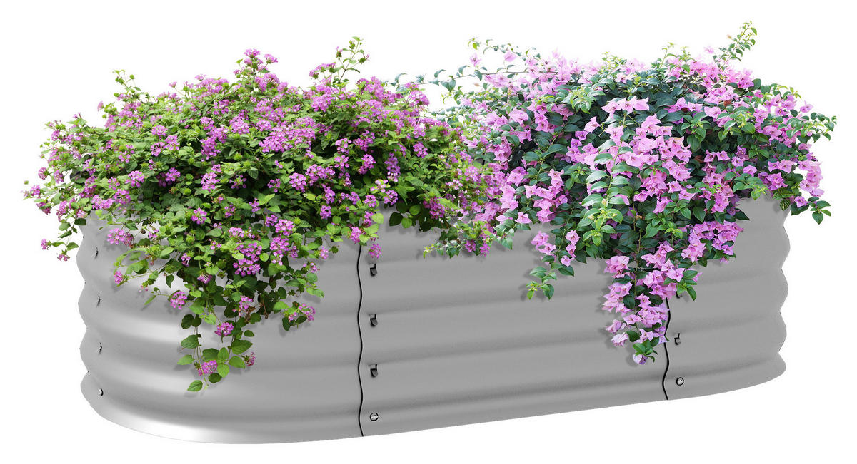 Outsunny Hochbeet silber Metall B/H/L: ca. 62x30x105 cm Hochbeet - silber (105,00/62,00/30,00cm) - Outsunny