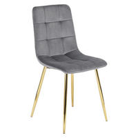 Stuhl YORK grau Velourstoff B/H/T: ca. 43x90,5x52 cm YORK - grau (43,00/90,50/52,00cm) - WIPMEB