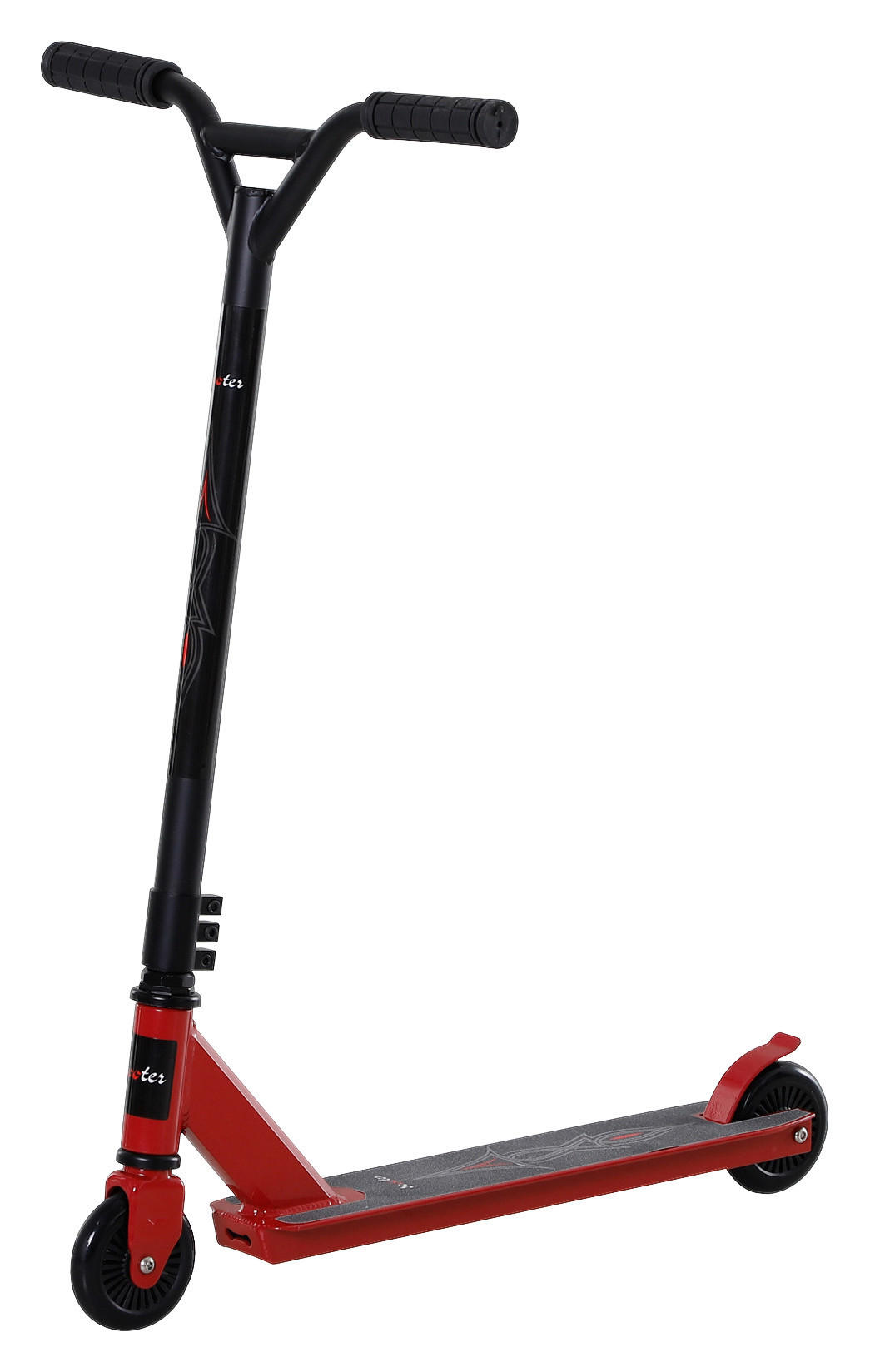 HOMCOM Kinder-Tretroller schwarz B/H/L: ca. 47,2x86x68 cm Tretroller_für_Kinder - rot/schwarz (68,00/47,20/86,00cm) - HOMCOM