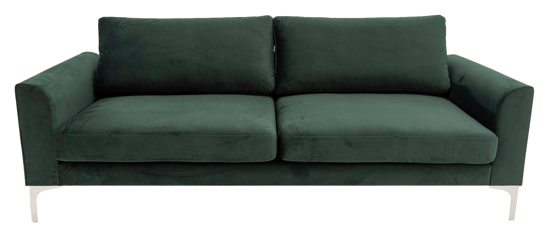 Sofa dunkelgrün B/H/T: ca. 210x95x87 cm Fiona_3_Sofa_3-sitzig - dunkelgrün/silber (210,00/95,00/87,00cm)