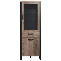 Standvitrine Emile Eiche Tabak Nachbildung B/H/T: ca. 70x195x45 cm Emile - Eiche (70,00/195,00/45,00cm) - Trendteam