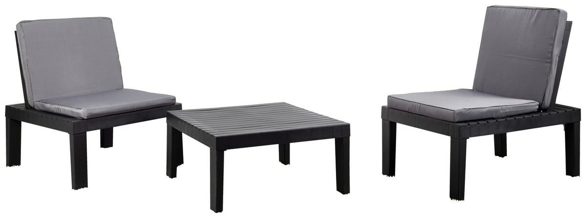 ProGarden Modulares Gartenmöbel-Set Duetto anthrazit Kunststoff Duetto - anthrazit - ProGarden