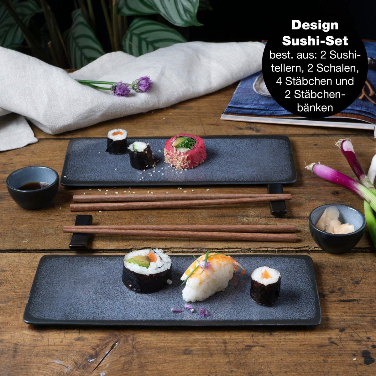 Moritz & Moritz Sushi-Set blau Porzellan Sushiset_10tlg. - blau - Moritz & Moritz