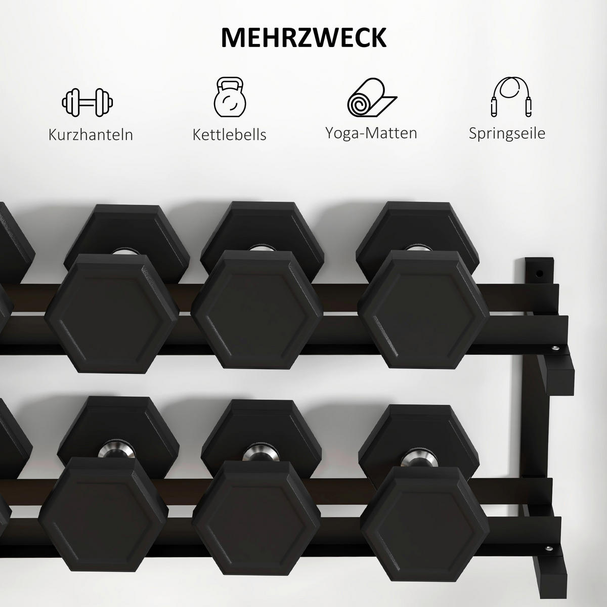 SPORTNOW Hantelständer schwarz Edelstahl B/H/L: ca. 40x98x35 cm Hantelständer - schwarz (35,00/40,00/98,00cm) - SPORTNOW