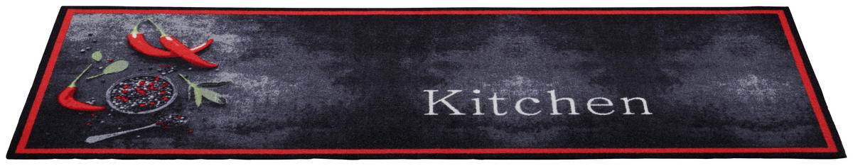 Küchenläufer Cook&Wash rot B/L: ca. 50x150 cm Cook&Wash - rot/schwarz (50,00/150,00cm)