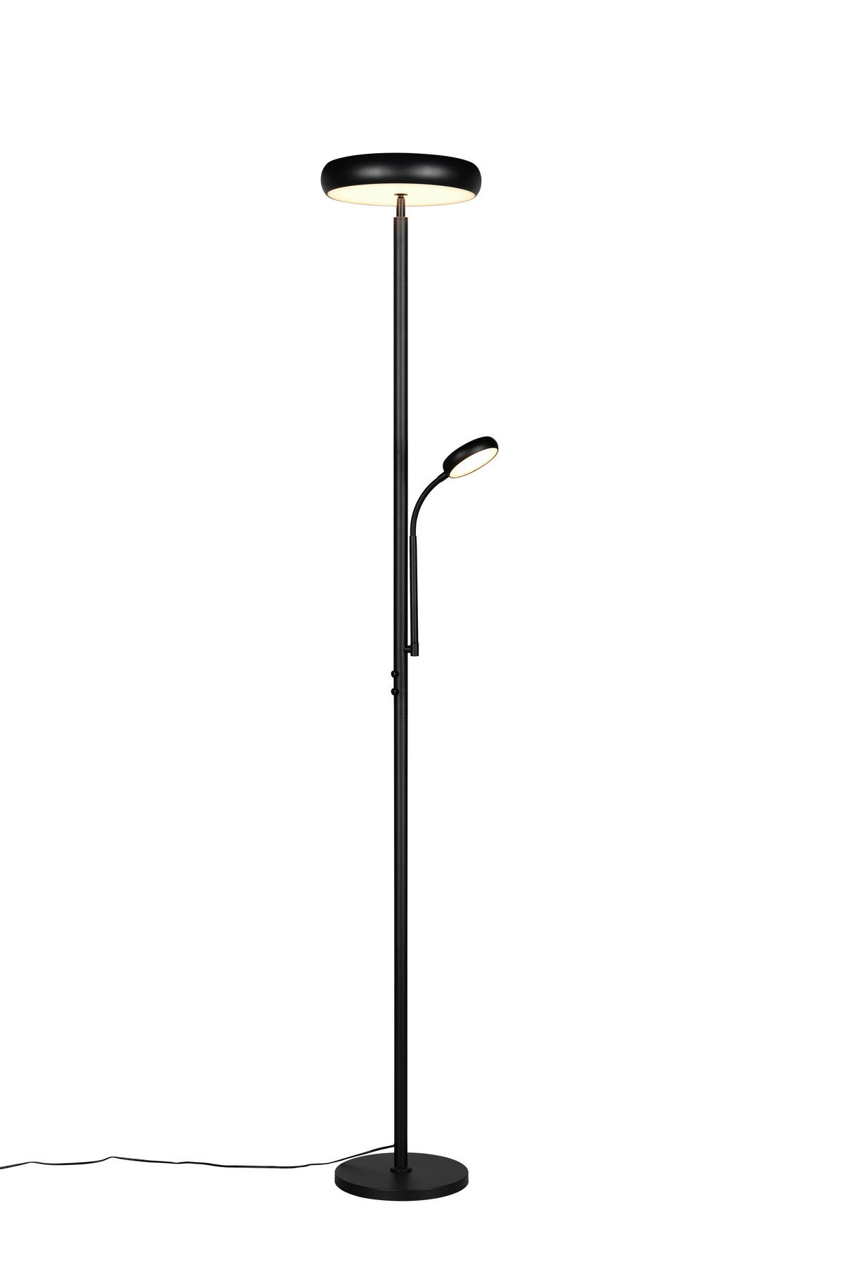 Reality LED Stehleuchte mattschwarz Metall H: ca. 183 cm 1 Brennstellen Palermo - mattschwarz (183,00cm) - Reality