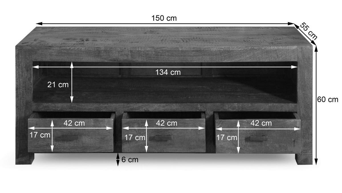 Lowboard Genua Akazie dunkel B/H/T: ca. 150x60x55 cm Genua - Akazie (150,00/60,00/55,00cm)