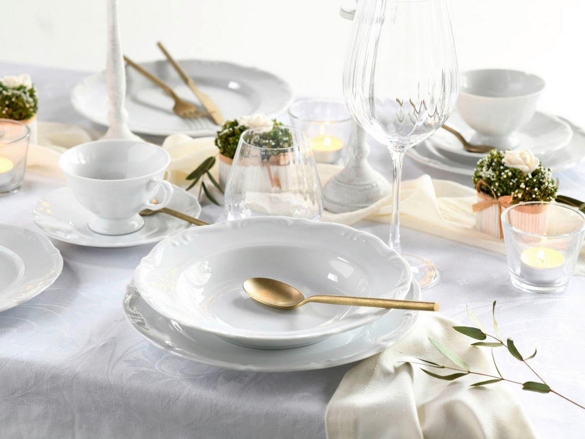 CreaTable Kombiservice Maria Theresia weiß Porzellan 30 tlg. Maria Theresia - weiß - CreaTable