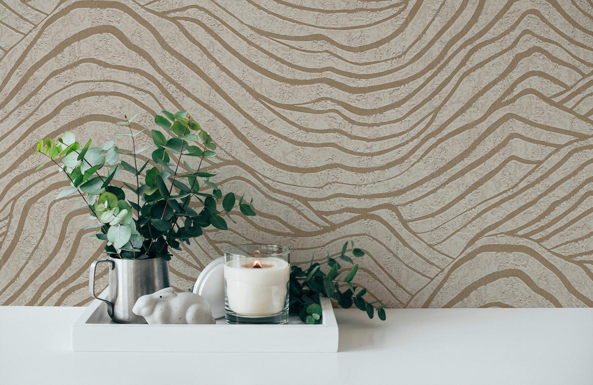 A.S.Création Vliestapete beige grau gold B/H/D: ca. 53x1005x8,4 cm Vliestapete - beige/gold (8,40/1005,00cm) - A.S.Creation