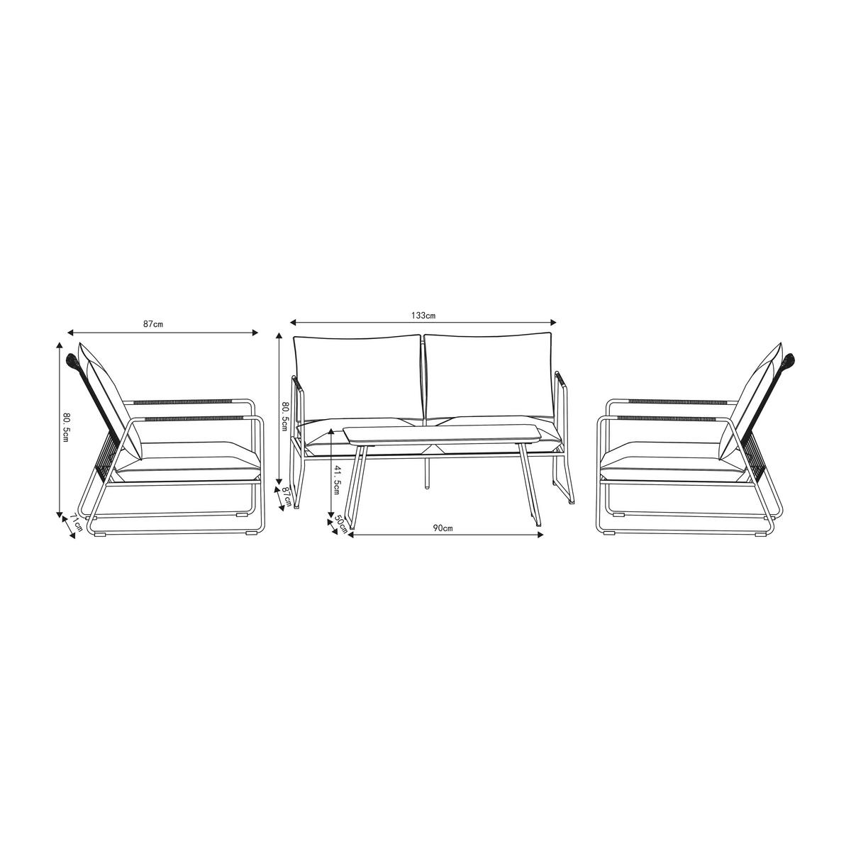 POCOline Gartensitzgruppe Faro beige Stahl Faro - beige - POCOline