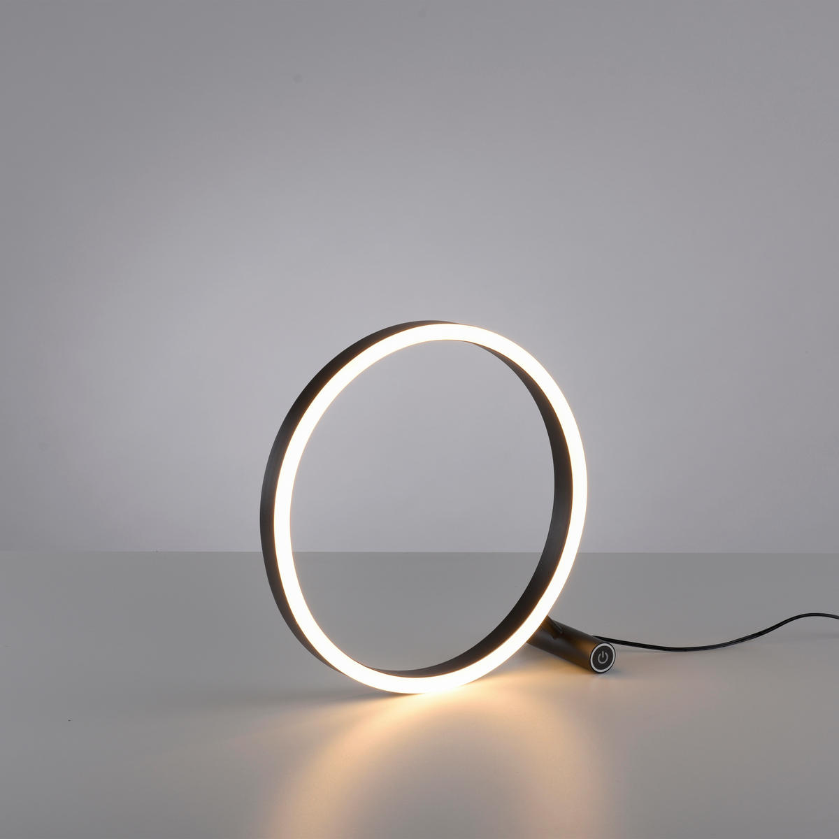 Just Light LED-Touch-Tischleuchte RITUS 15390-13 weiß anthrazit Metall B/H/T: ca. 30x30x10 cm 1 Brennstellen RITUS - weiß/anthrazit (30,00/30,00/10,00cm) - Just Light