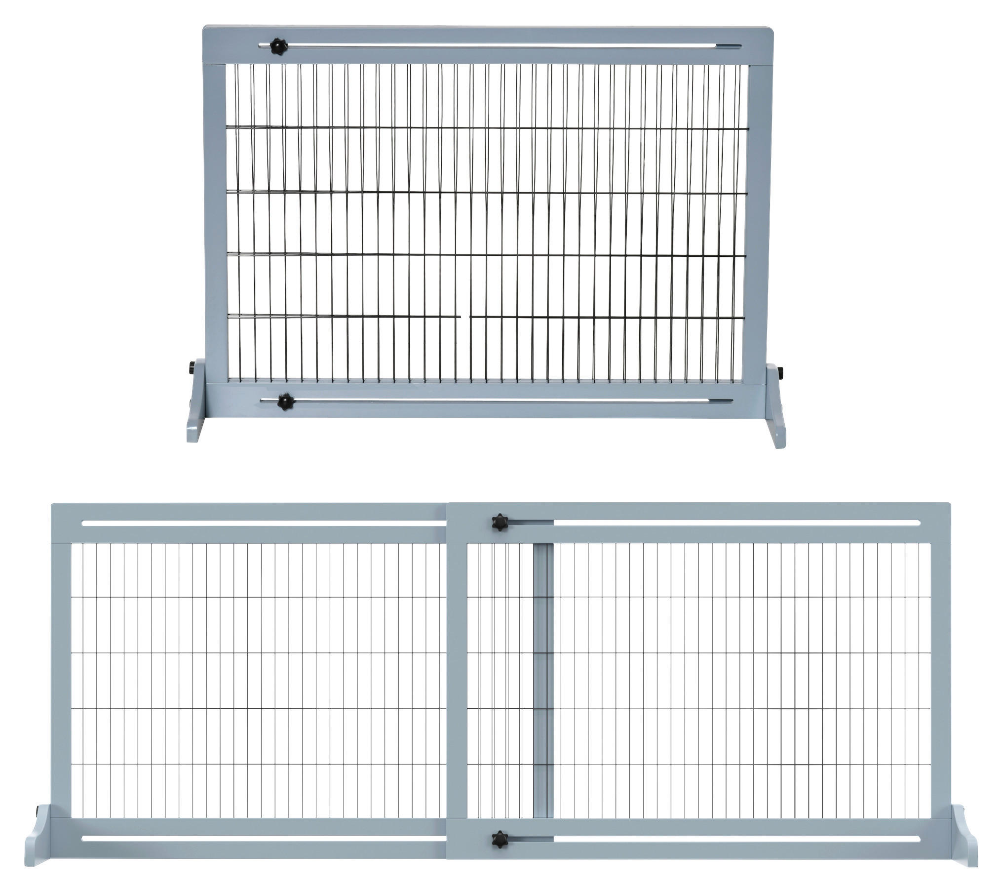 PawHut Hunde-Schutzgitter grau Kiefer B/H/L: ca. 36x183x69 cm Hunde_Absperrgitter - grau (69,00/36,00/183,00cm) - PawHut