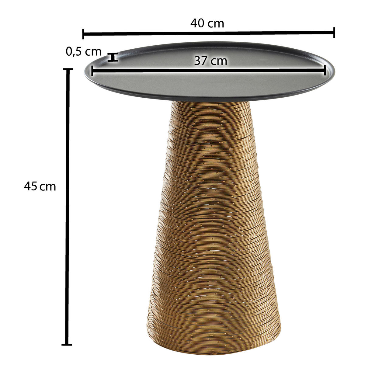 Beistelltisch gold B/H/T: ca. 40x45x40 cm Beistelltisch - gold (40,00/45,00/40,00cm) - Wohnling